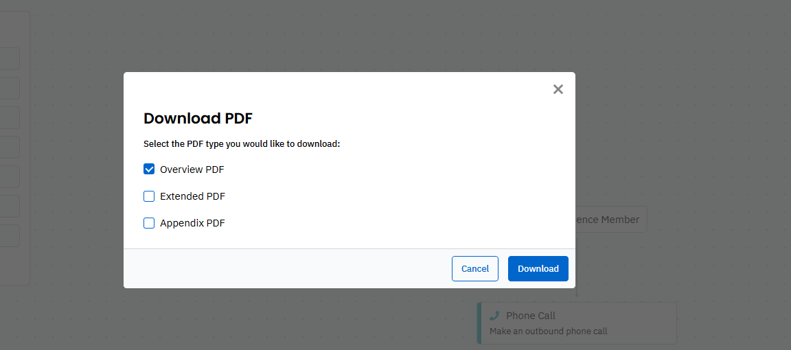 PDF Export Options Screenshot